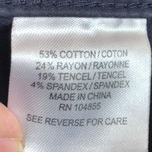 Lila Ryan The Jase Pedal Pusher Pants Womens 8 Navy Blue Slim Fit Flat Front - Picture 7 of 9